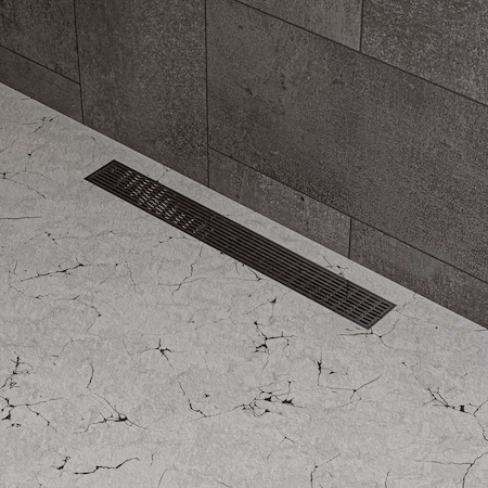 Alfi Brand 24" Modern SS Linear Shower Drain W/ Groove Lines ABLD24D